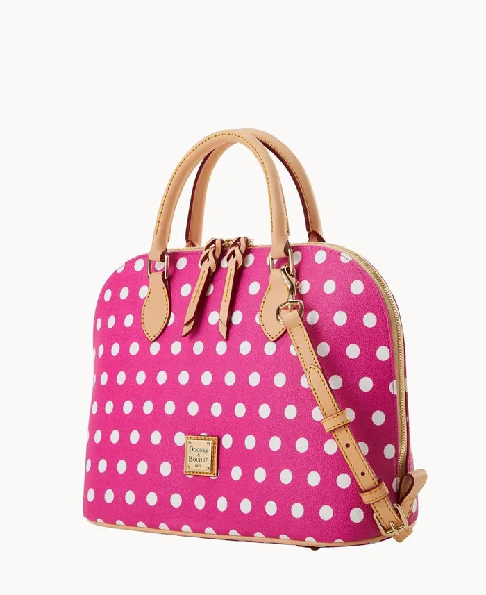 Polka Dot Zip Zip Satchel Fuchsia Woman Dooney and Bourke Satchels Polka Dot Zip Zip Satchel Fuchsia Woman Dooney and Bourke Satchels