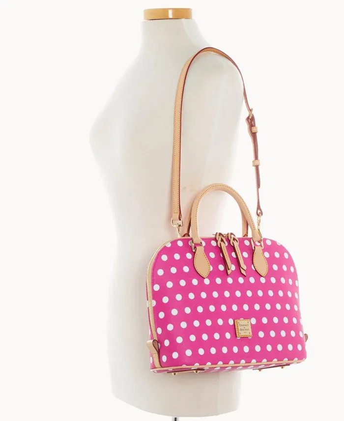 Polka Dot Zip Zip Satchel Fuchsia Woman Dooney and Bourke Satchels Polka Dot Zip Zip Satchel Fuchsia Woman Dooney and Bourke Satchels