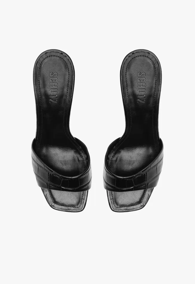 Posseni Sandal Black Women Schutz Shoes Mules