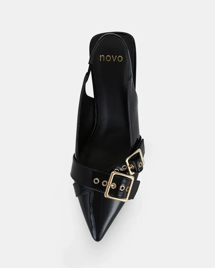Pumps Women IRABELLA Black Patent Pumps NOVO Shoes