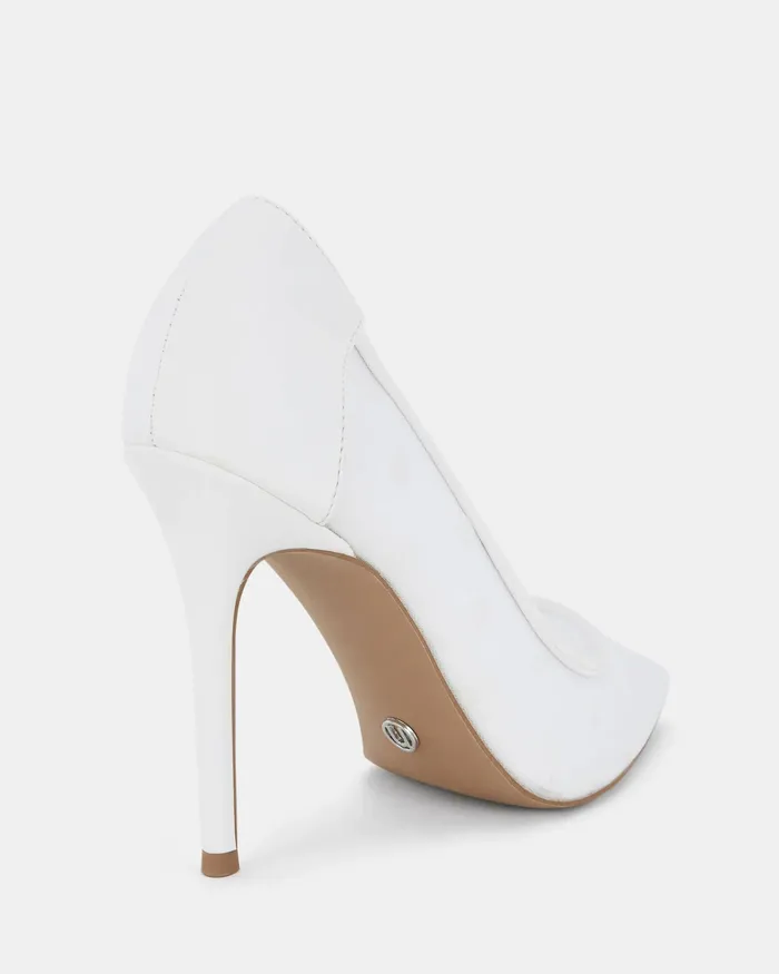 Pumps Women ZPOTTY WHITE Closed Toe Heels NOVO Shoes