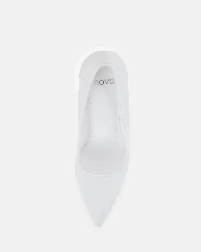 Pumps Women ZPOTTY WHITE Closed Toe Heels NOVO Shoes