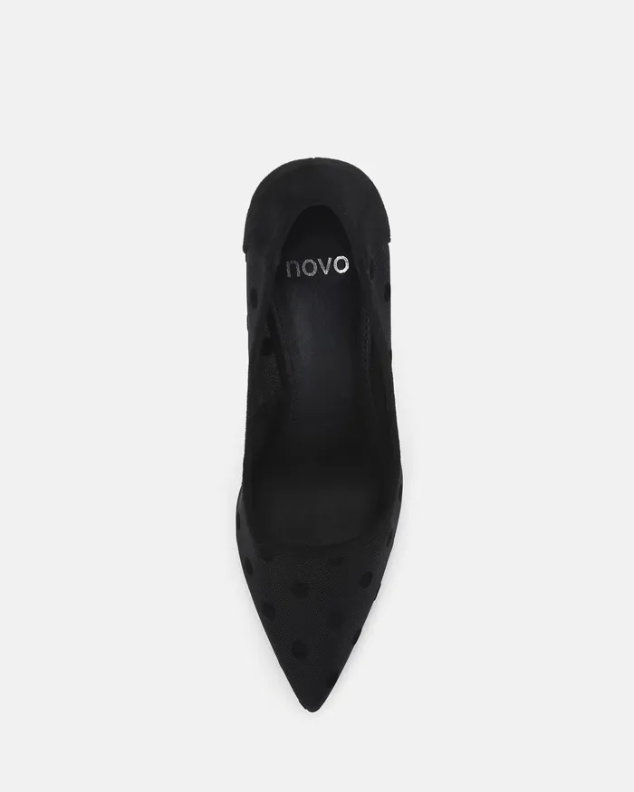 Pumps ZPOTTY BLACK Closed Toe Heels 8211 NOVO Shoes Women