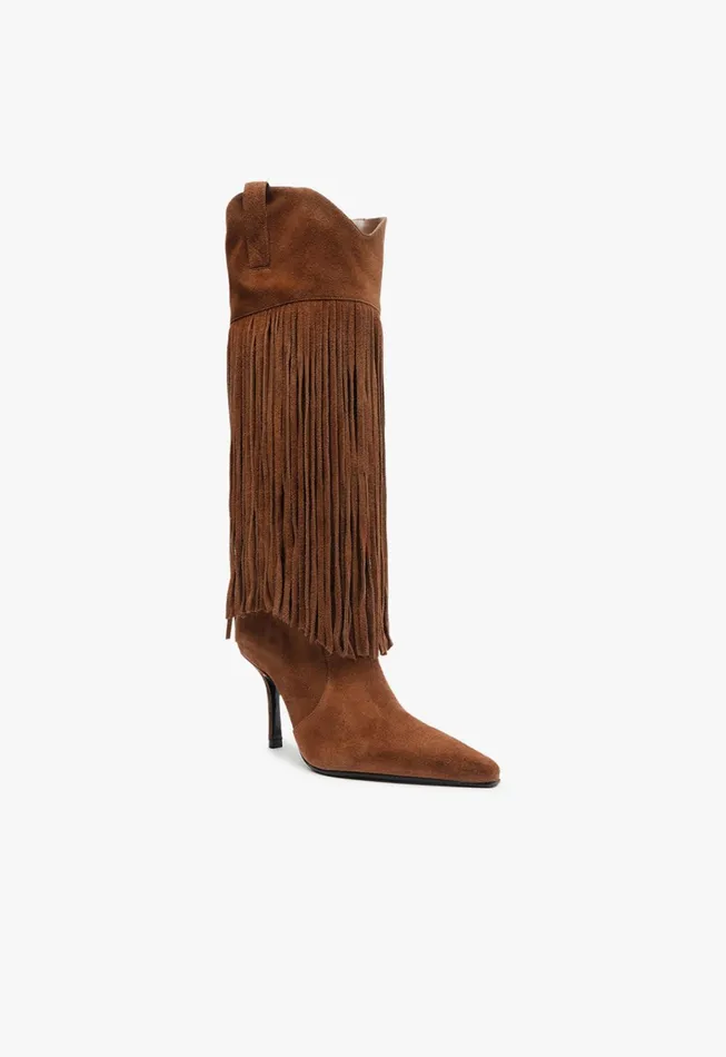 Raffaela Up Fringes Boot Brown Women Schutz Shoes Boots