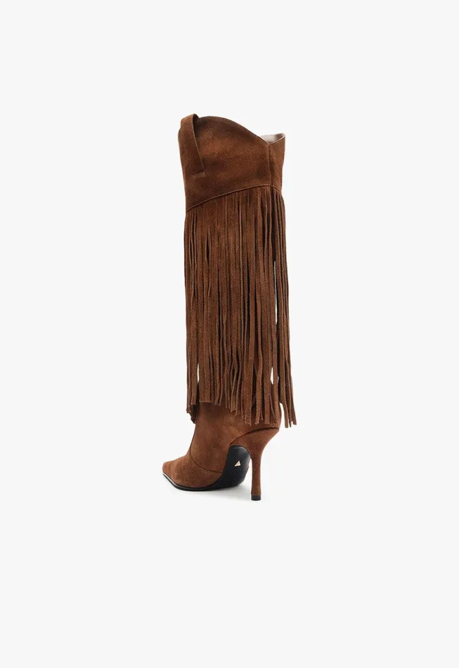 Raffaela Up Fringes Boot Brown Women Schutz Shoes Boots