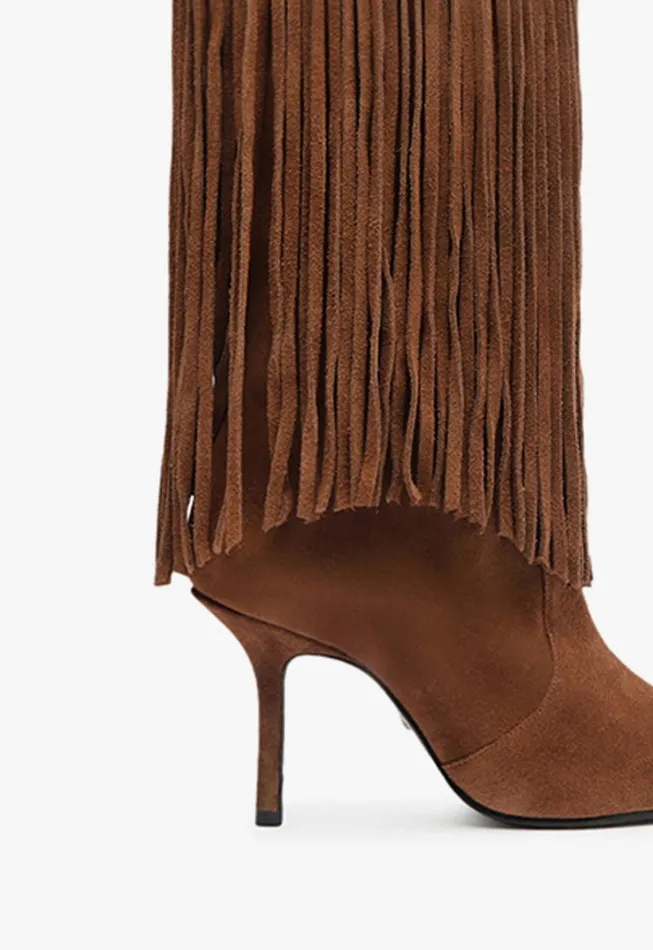 Raffaela Up Fringes Boot Brown Women Schutz Shoes Boots