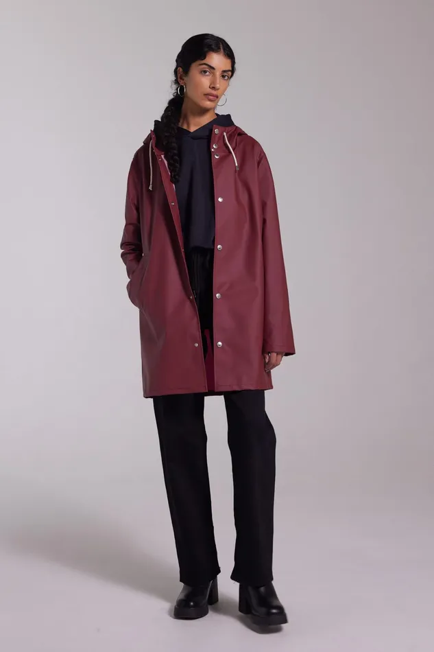 Raincoats Women Stutterheim Stockholm Lightweight Raincoat Burgundy