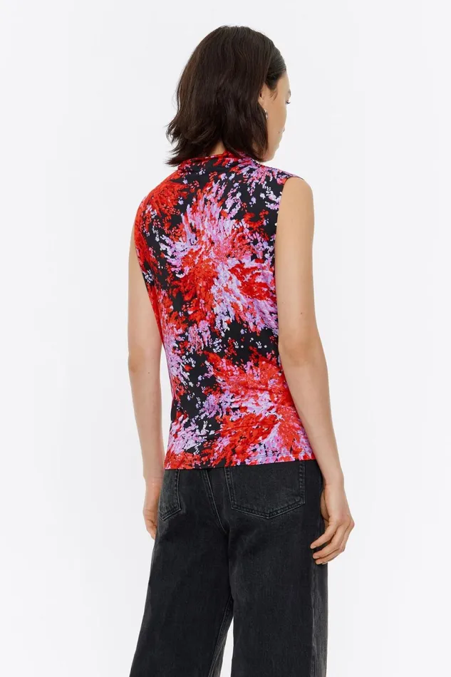 Red Mimosa Fitted Top Mimosa Red Women Bimba Y Lola TShirts Red Mimosa Fitted Top Mimosa Red Women Bimba Y Lola TShirts