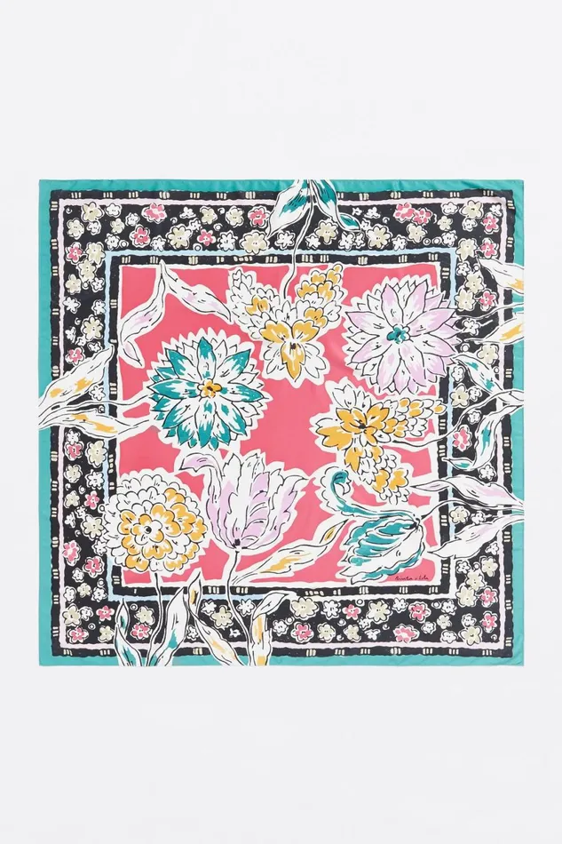 Red Vintage Floral Scarf Red Women Bimba Y Lola Scarves