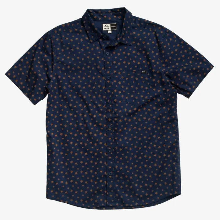 Reef TShirts and Shirts Bentley Short Sleeve Woven Shirt Dress Blues 8211 Men Reef TShirts and Shirts Bentley Short Sleeve Woven Shirt Dress Blues 8211 Men