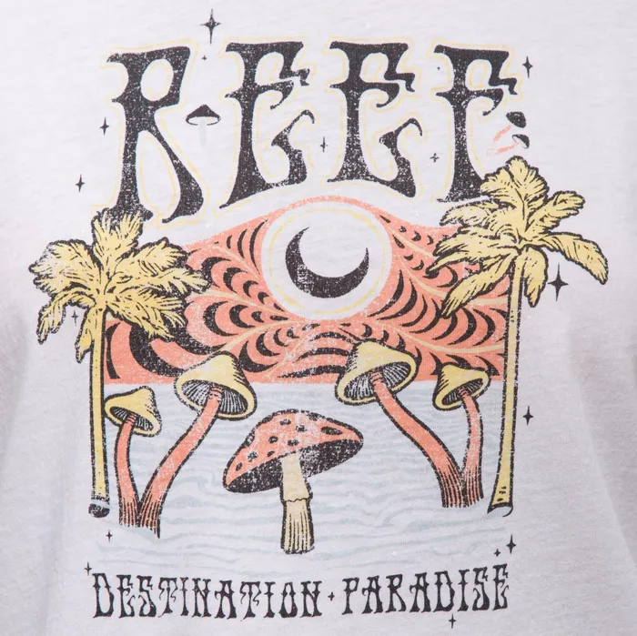 Reef TShirts Tanks and Dresses Poster Child Short Sleeve Crop Tee Bright White 8211 Women