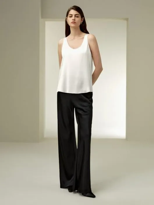 Relaxed Silk Uneck Tank Women Lilysilk Tops