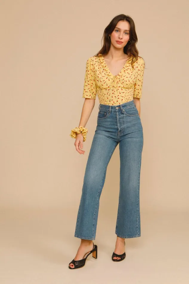 Rouje ALESSIO Top Mini Tulipe Paille Women Blouses and Tops