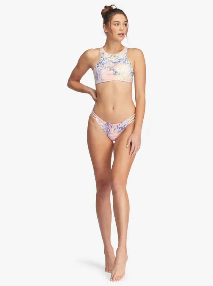 Roxy Active Swimsuits Roxy Active Full Bikini Bottoms Bright White Concrete Jungle 8211 Women