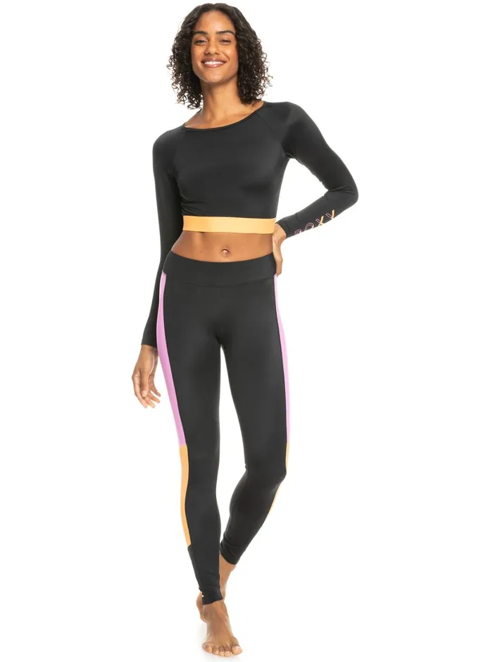 Roxy Active Swimsuits Roxy Fitness Long Sleeve Cropped Rashguard Anthracite 8211 Women