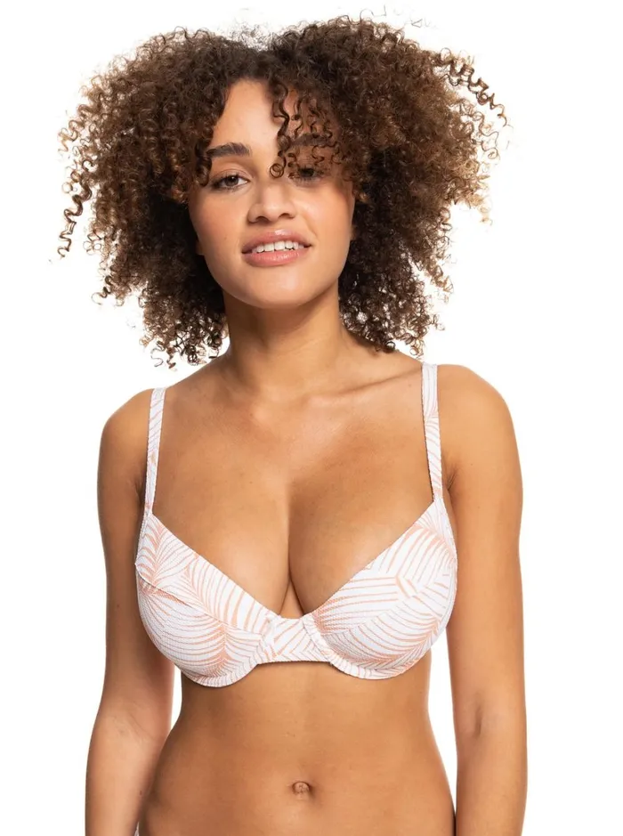 Roxy Bikinis Palm Tree Dreams Underwired DCup Bikini Top Toast S Palm Tree 8211 Women Roxy Bikinis Palm Tree Dreams Underwired DCup Bikini Top Toast S Palm Tree 8211 Women