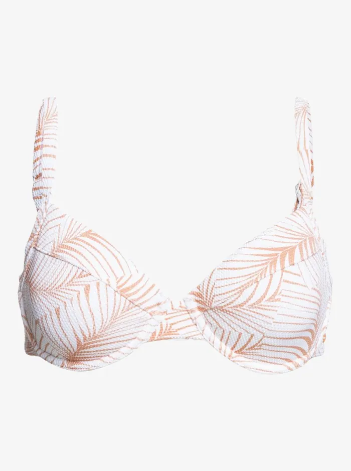 Roxy Bikinis Palm Tree Dreams Underwired DCup Bikini Top Toast S Palm Tree 8211 Women