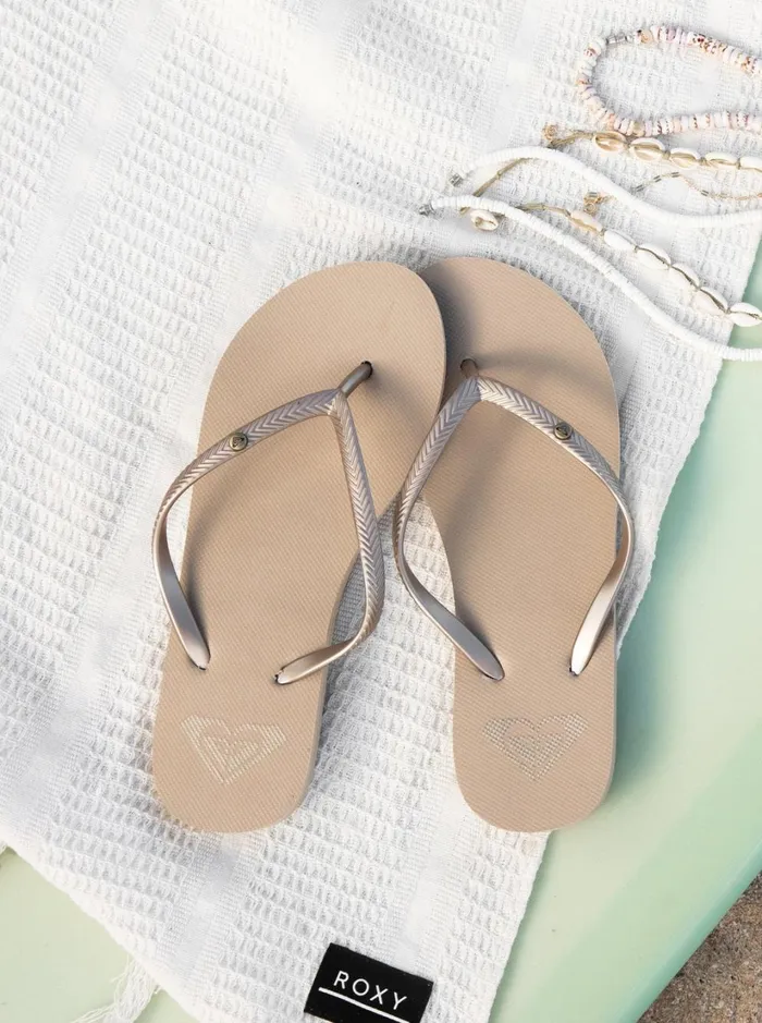 Roxy Flip Flops Bermuda Sandals Gold 8211 Women