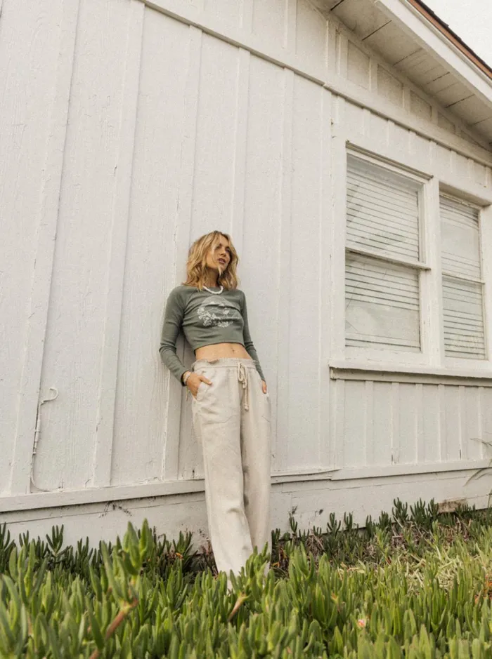 Roxy Pants and Jeans Oceanside Flared Pants Stone 8211 Women
