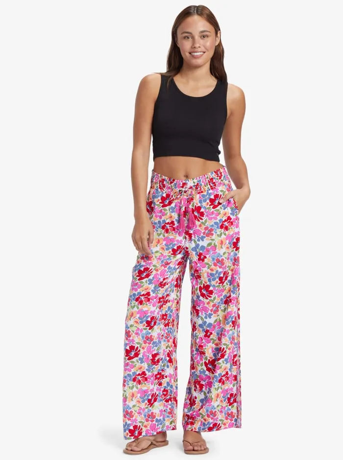 Roxy Pants and Jeans Tropical Rhythm Beach Pants Shocking Pink Bloomin Babe 8211 Women