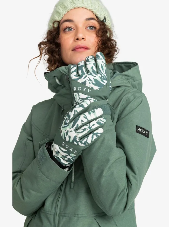 Roxy Snow Accessories Roxy Jetty Technical SnowboardSki Gloves Dark Forest Wild 8211 Women Roxy Snow Accessories Roxy Jetty Technical SnowboardSki Gloves Dark Forest Wild 8211 Women