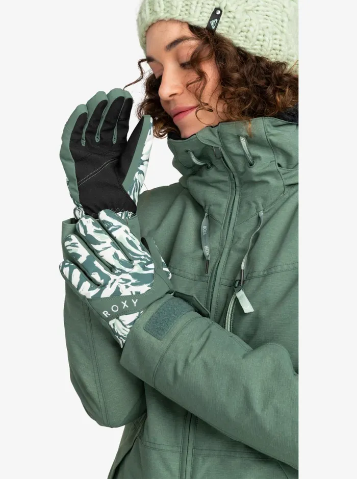 Roxy Snow Accessories Roxy Jetty Technical SnowboardSki Gloves Dark Forest Wild 8211 Women