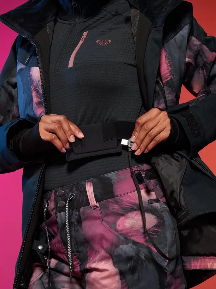Roxy Snow Jackets WARMLINK Heating Panel Belt True Black 8211 Women