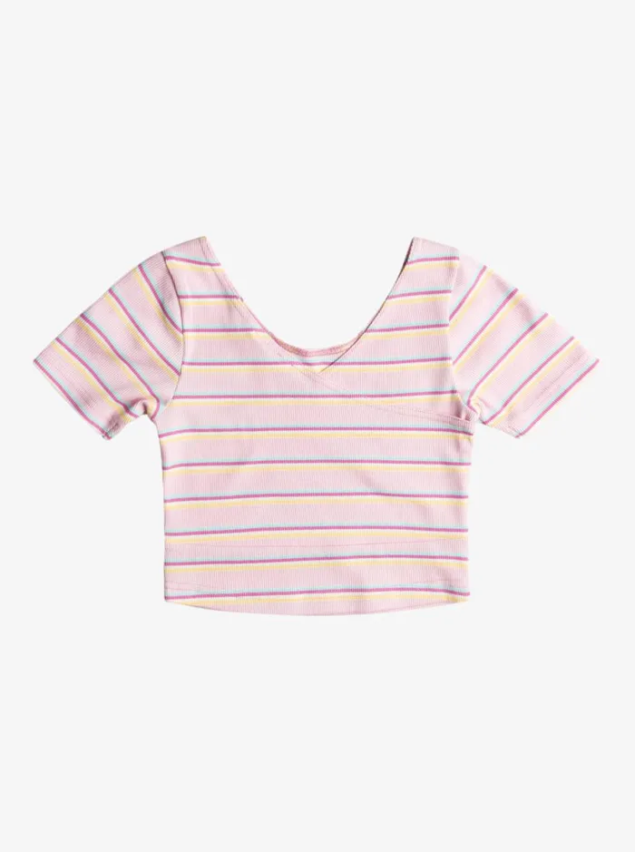 Roxy Tees and Tanks Girl039s 416 Happiest Year Knit Pirouette Surf Happy Stripe Rg 8211 Women