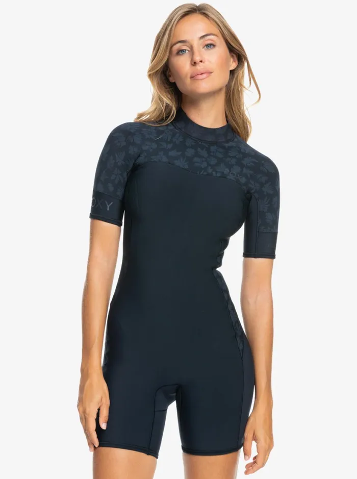 Roxy Wetsuits 2mm Swell Series Short Sleeve Back Zip Springsuit Black 8211 Women Roxy Wetsuits 2mm Swell Series Short Sleeve Back Zip Springsuit Black 8211 Women