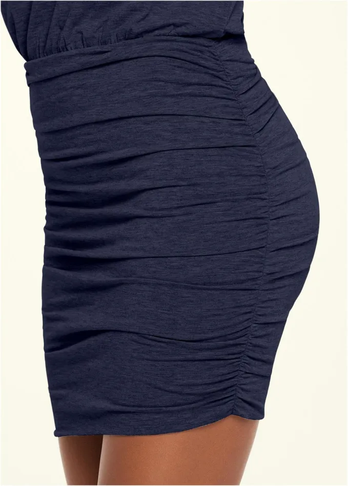 RUCHED DETAIL DRESS Navy Women VENUS Casual Dresses