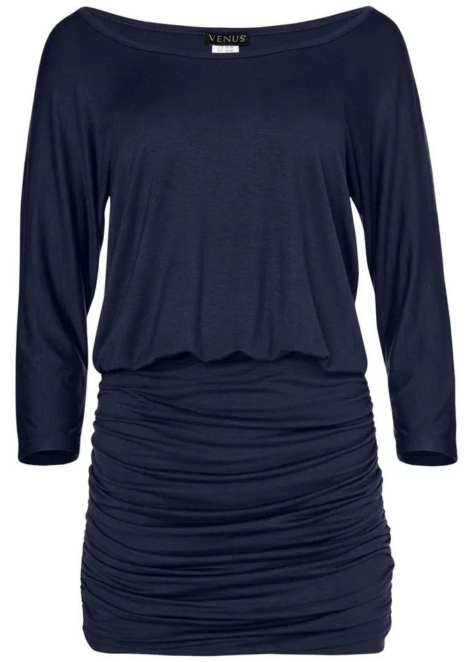 RUCHED DETAIL DRESS Navy Women VENUS Casual Dresses