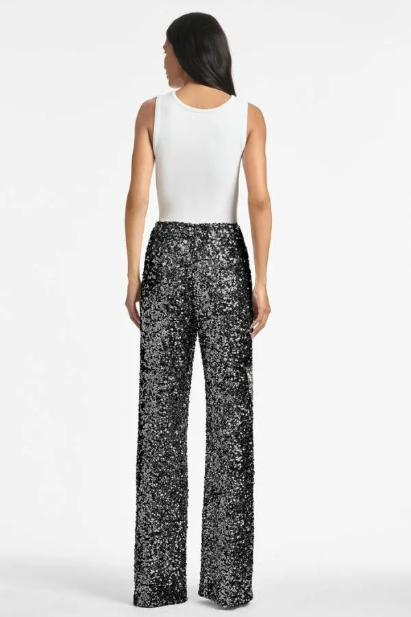 Sachin and Babi Alli Pant 8211 Black Sequins Black Sequins Women Pants and Jumpsuits