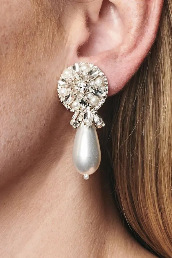 Sachin and Babi Elisha Earrings 8211 Crystals Pearl Clear Pearl Women Earrings Sachin and Babi Elisha Earrings 8211 Crystals Pearl Clear Pearl Women Earrings