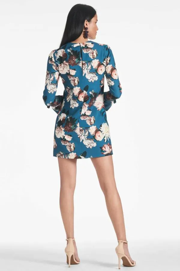 Sachin and Babi Lily Dress 8211 Teal Garden Crepe Mini Dress Teal Garden Women Mini