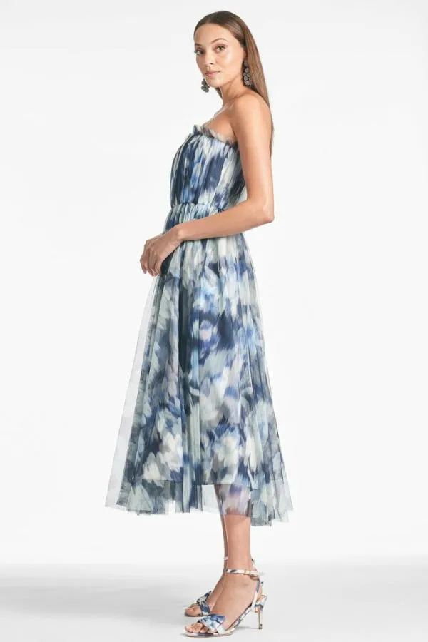 Sachin and Babi Marni Dress 8211 Blue Ikat Floral Blue Ikat Floral Women FitFlare