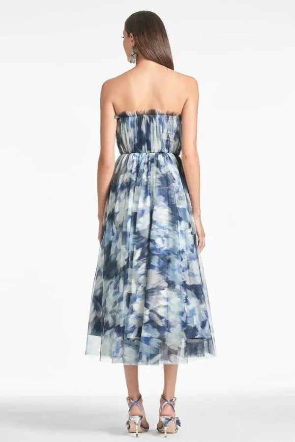 Sachin and Babi Marni Dress 8211 Blue Ikat Floral Blue Ikat Floral Women FitFlare