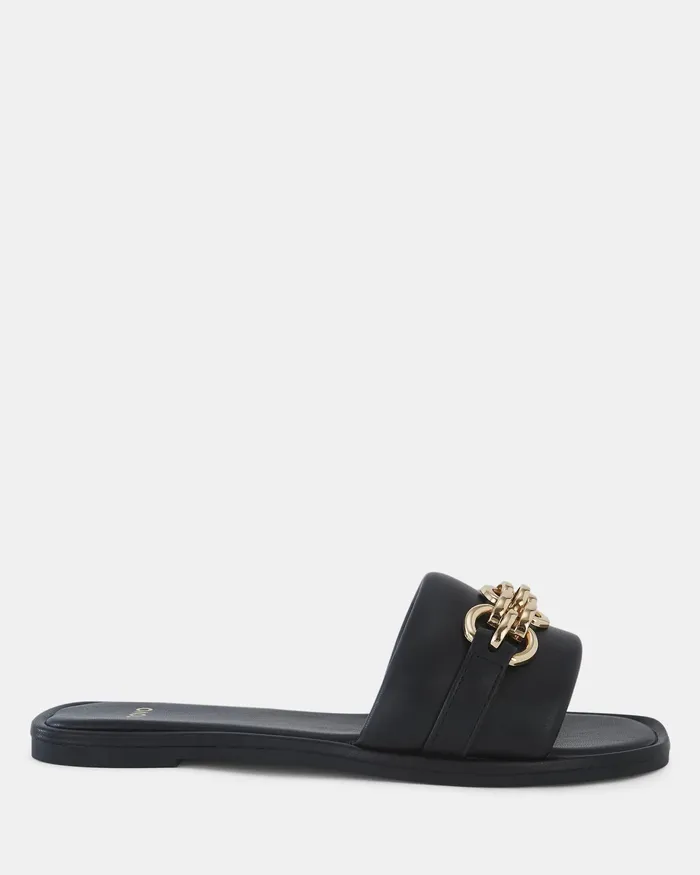 SAHERA BLACK Sandals Women Flat Sandals NOVO Shoes