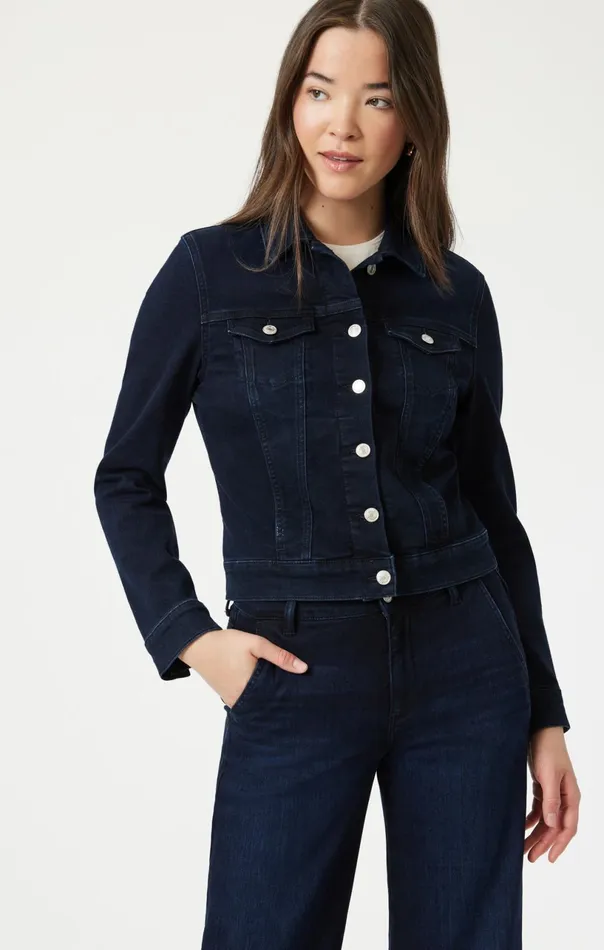 Samantha Jacket In Midnight Feather Blue Women Mavi Jeans Jackets
