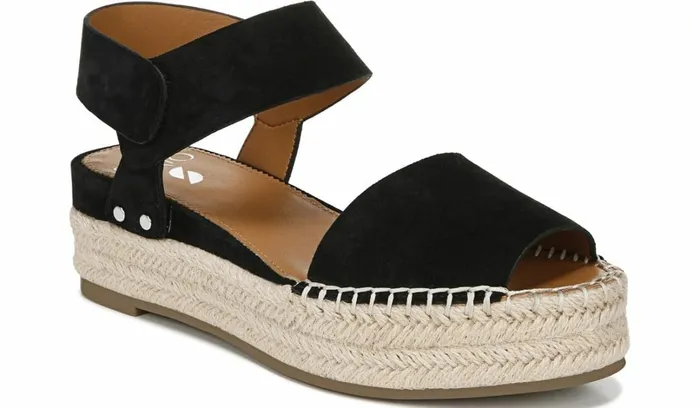 Sandals Women Franco Sarto Sarto Oak Espadrille Sandal Black Suede