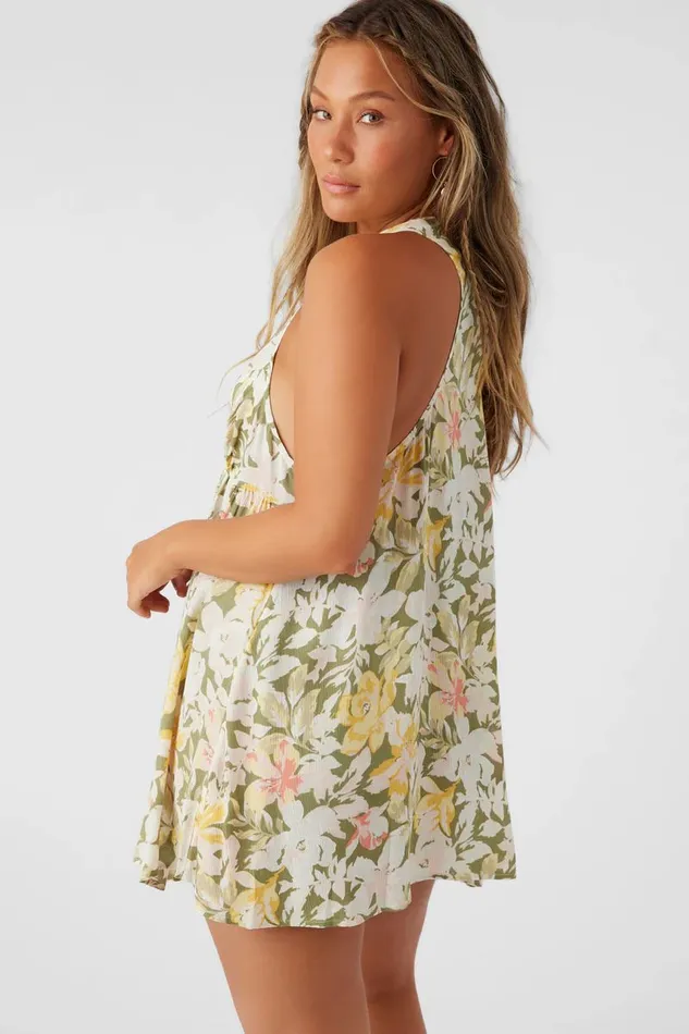 SARAH VEDA FLORAL COVERUP TUNIC Oil Green Women O039NEILL Swim