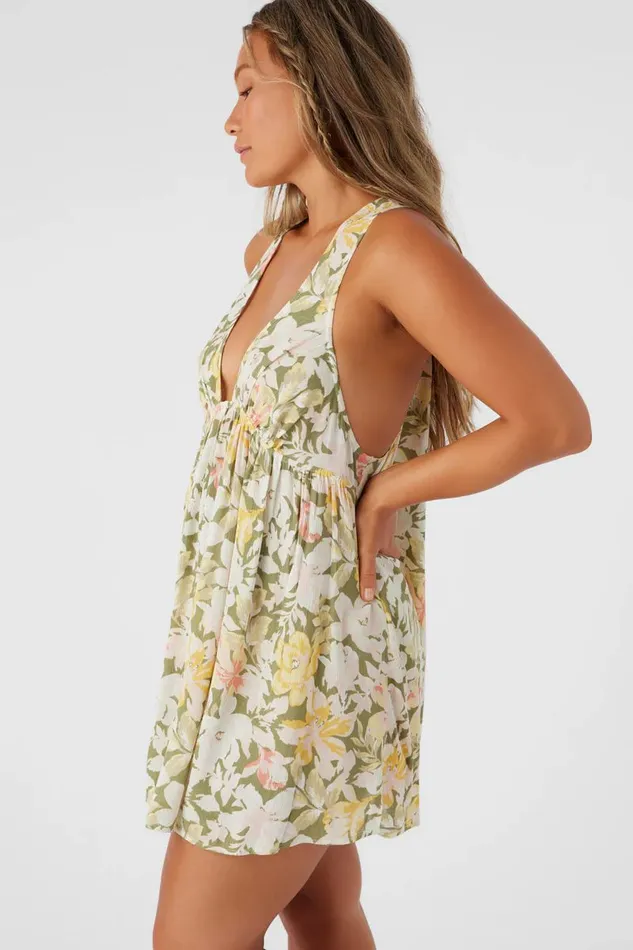SARAH VEDA FLORAL COVERUP TUNIC Oil Green Women O039NEILL Swim