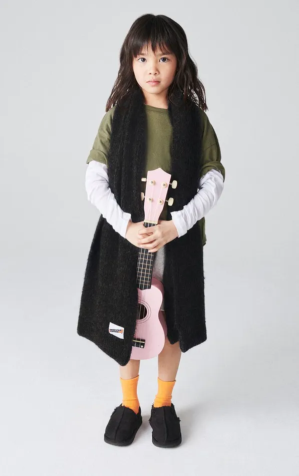 Scarf East Melange Charcoal Kids American Vintage