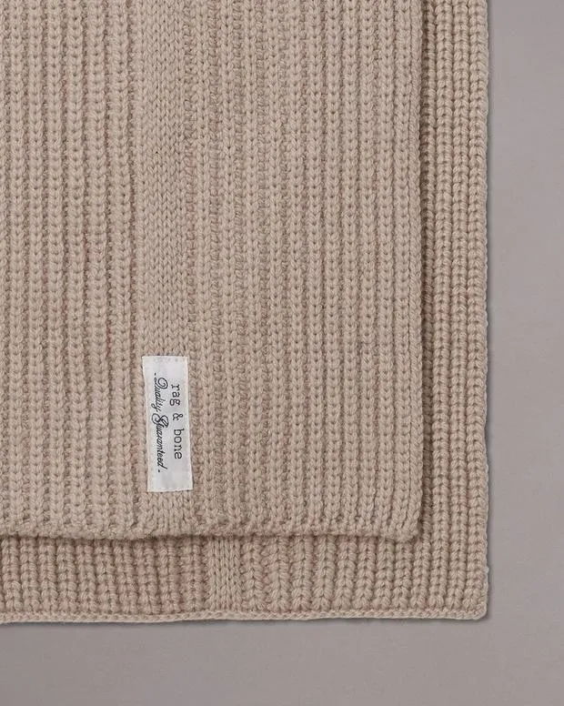 Scarves Men Rag and Bone Max Wool Scarf Off White