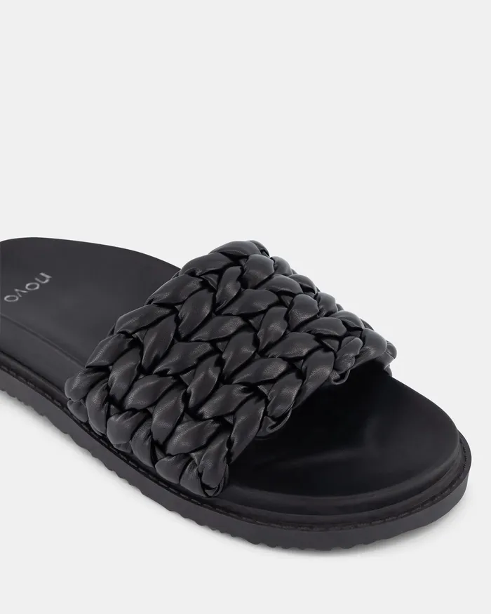SGAEYL BLACK Sandals Women Flat Sandals NOVO Shoes