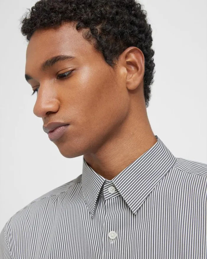 Shirts Men Theory Irving Shirt In Cotton Blend Whitepestle Shirts Men Theory Irving Shirt In Cotton Blend Whitepestle