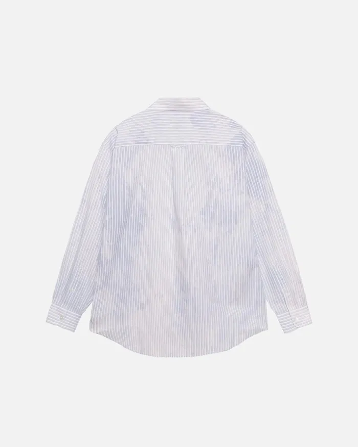 Shirts MenWomen Stussy CLASSIC LS SHIRT BLEACHED POPLIN Blue