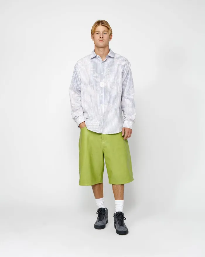 Shirts MenWomen Stussy CLASSIC LS SHIRT BLEACHED POPLIN Blue