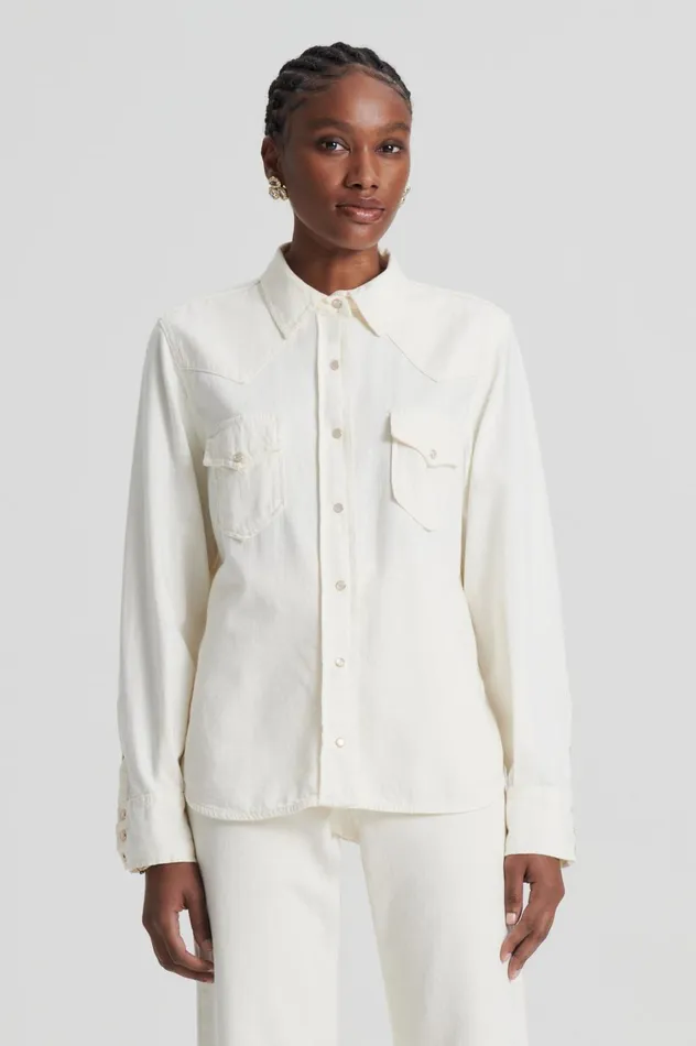 Shirts Women Scanlan Theodore DENIM SHIRT Natural Shirts Women Scanlan Theodore DENIM SHIRT Natural