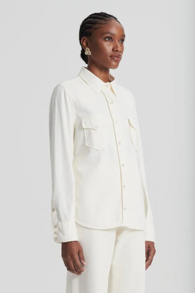 Shirts Women Scanlan Theodore DENIM SHIRT Natural Shirts Women Scanlan Theodore DENIM SHIRT Natural