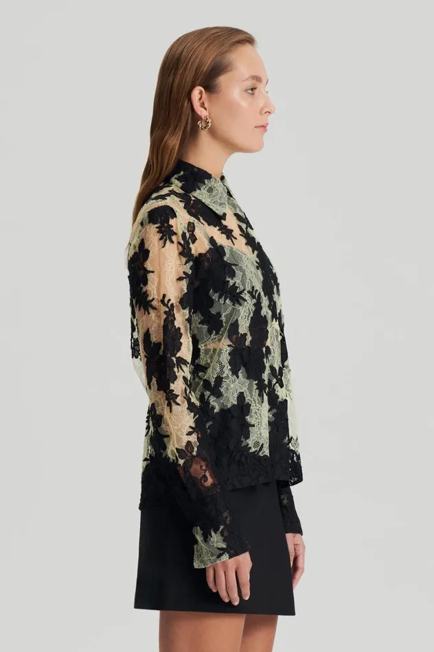 Shirts Women Scanlan Theodore FRENCH LACE SHIRT Lemon Shirts Women Scanlan Theodore FRENCH LACE SHIRT Lemon